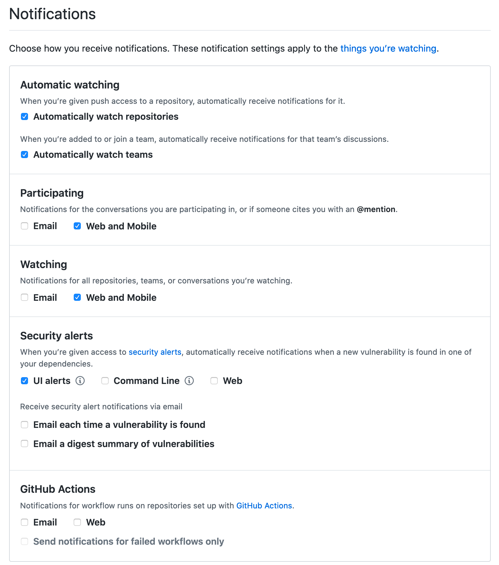 github emails settings